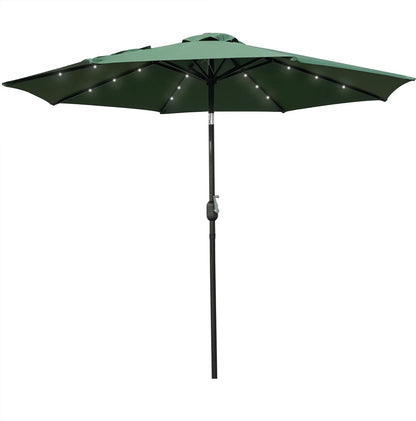Sierra 9' Outdoor Patio Tilt Market Umbrella with Solar LED Lights - Elax Furniture