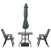 Sierra 9' Outdoor Patio Tilt Market Umbrella with Solar LED Lights - Elax Furniture