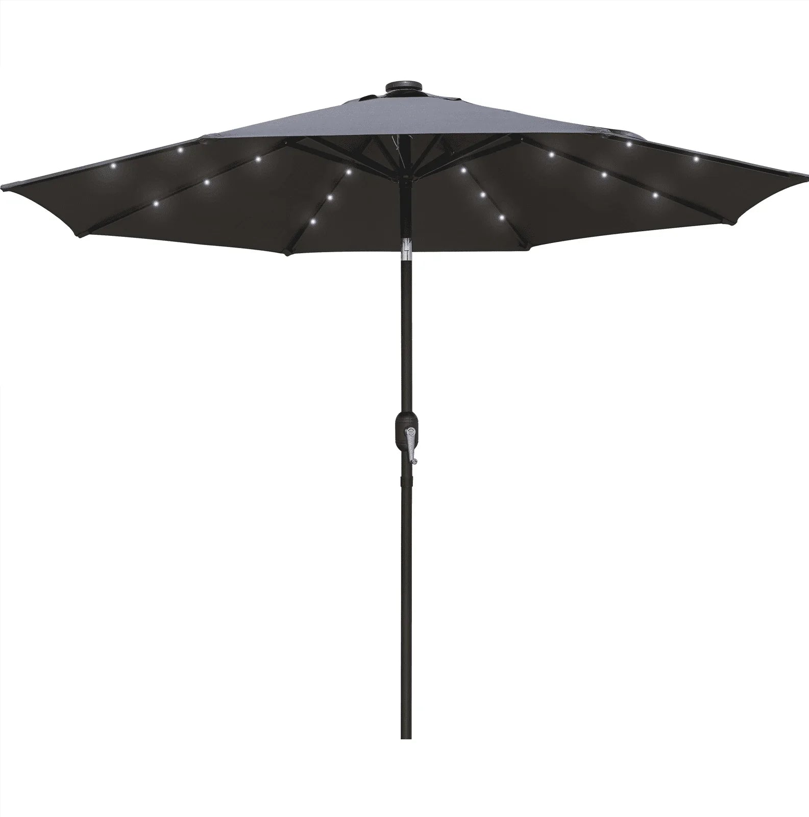Sierra 9' Outdoor Patio Tilt Market Umbrella with Solar LED Lights - Elax Furniture