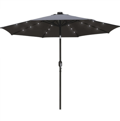 Sierra 9' Outdoor Patio Tilt Market Umbrella with Solar LED Lights - Elax Furniture