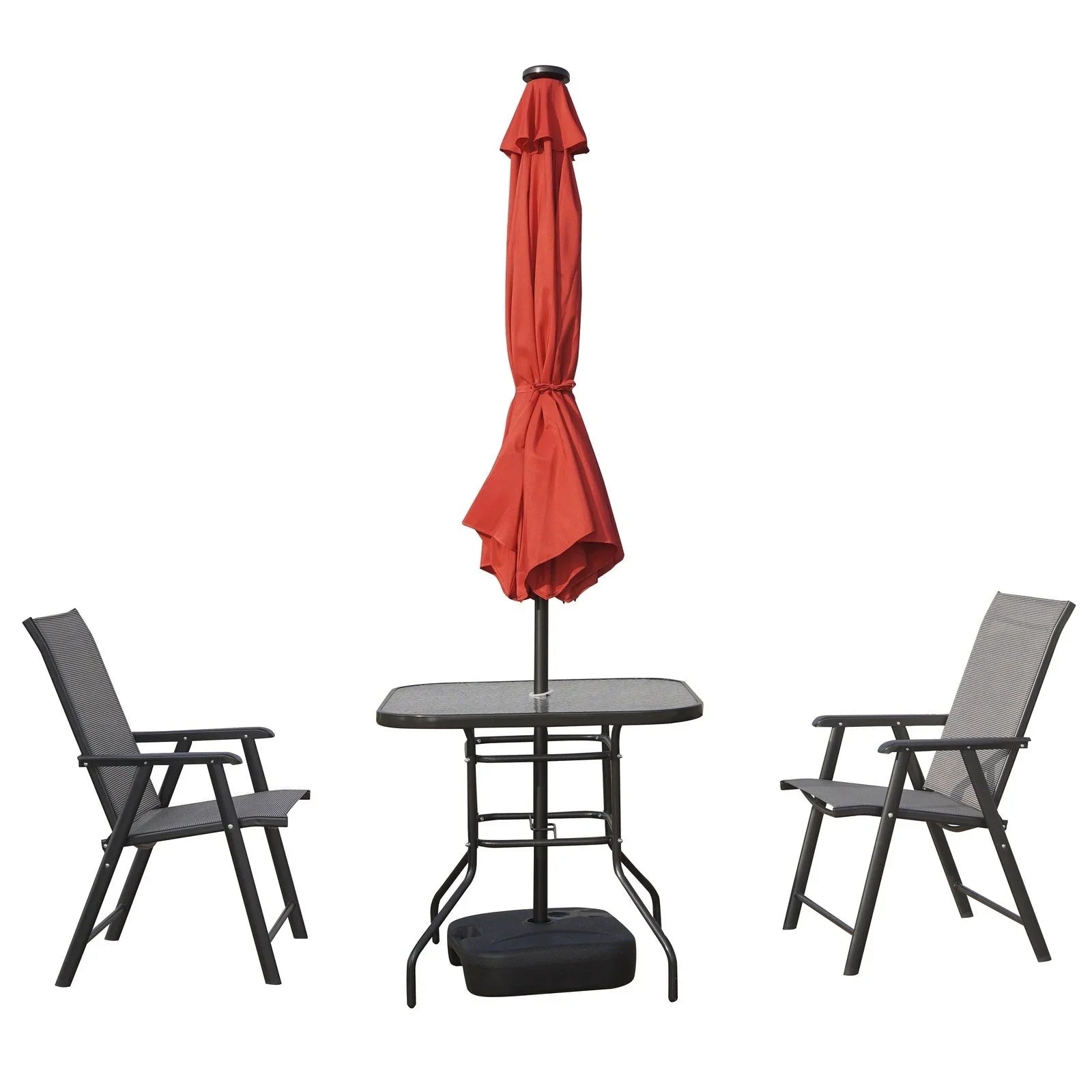 Sierra 9' Outdoor Patio Tilt Market Umbrella with Solar LED Lights - Elax Furniture
