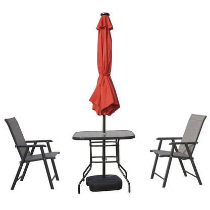 Sierra 9' Outdoor Patio Tilt Market Umbrella with Solar LED Lights - Elax Furniture