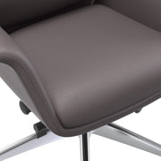 Summit Adjustable Height Leather Conference Office Chair with Swivel and Tilt Grey Office Chair Leisuremod