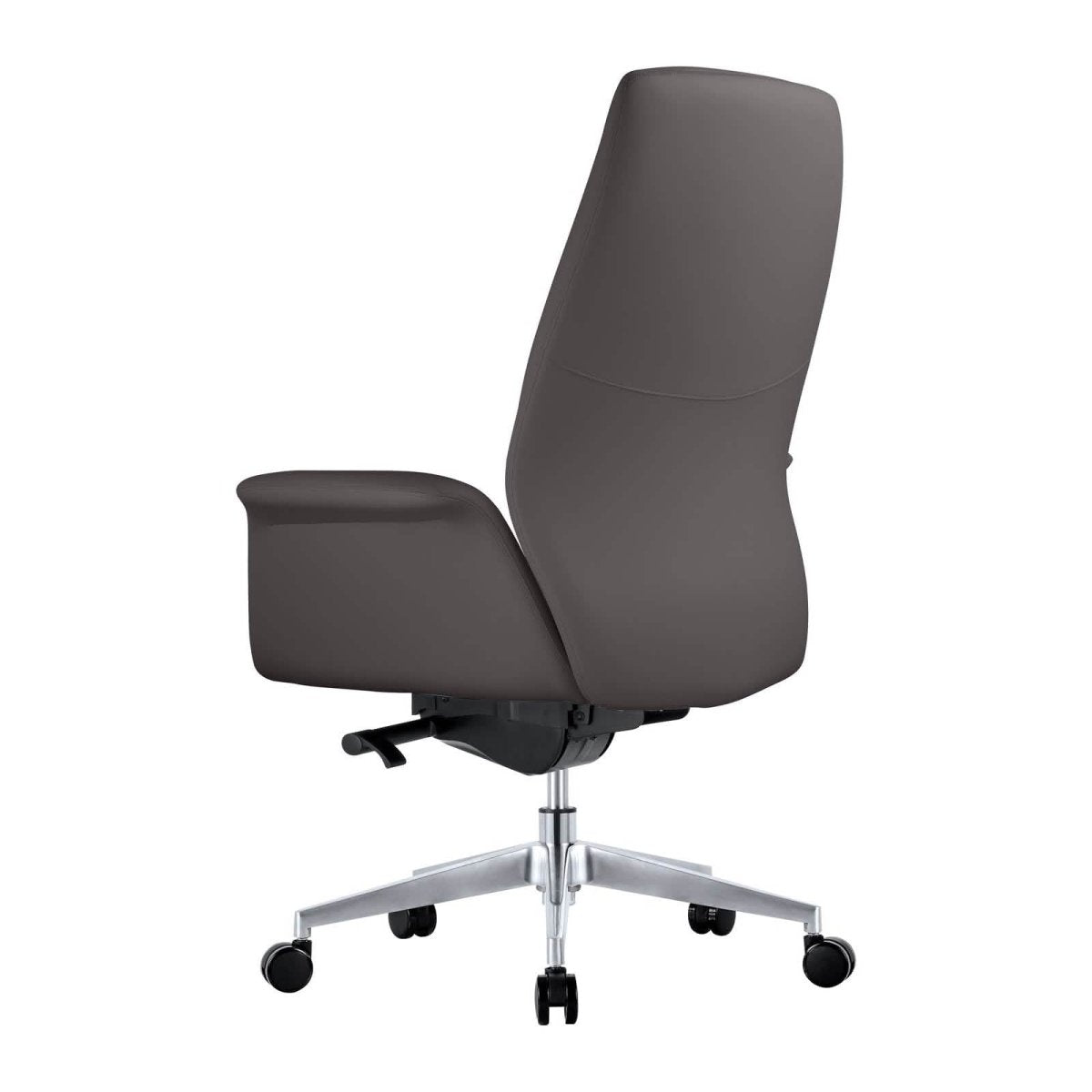Summit Adjustable Height Leather Conference Office Chair with Swivel and Tilt Grey Office Chair Leisuremod