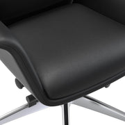Summit Adjustable Height Leather Conference Office Chair with Swivel and Tilt Black Office Chair Leisuremod