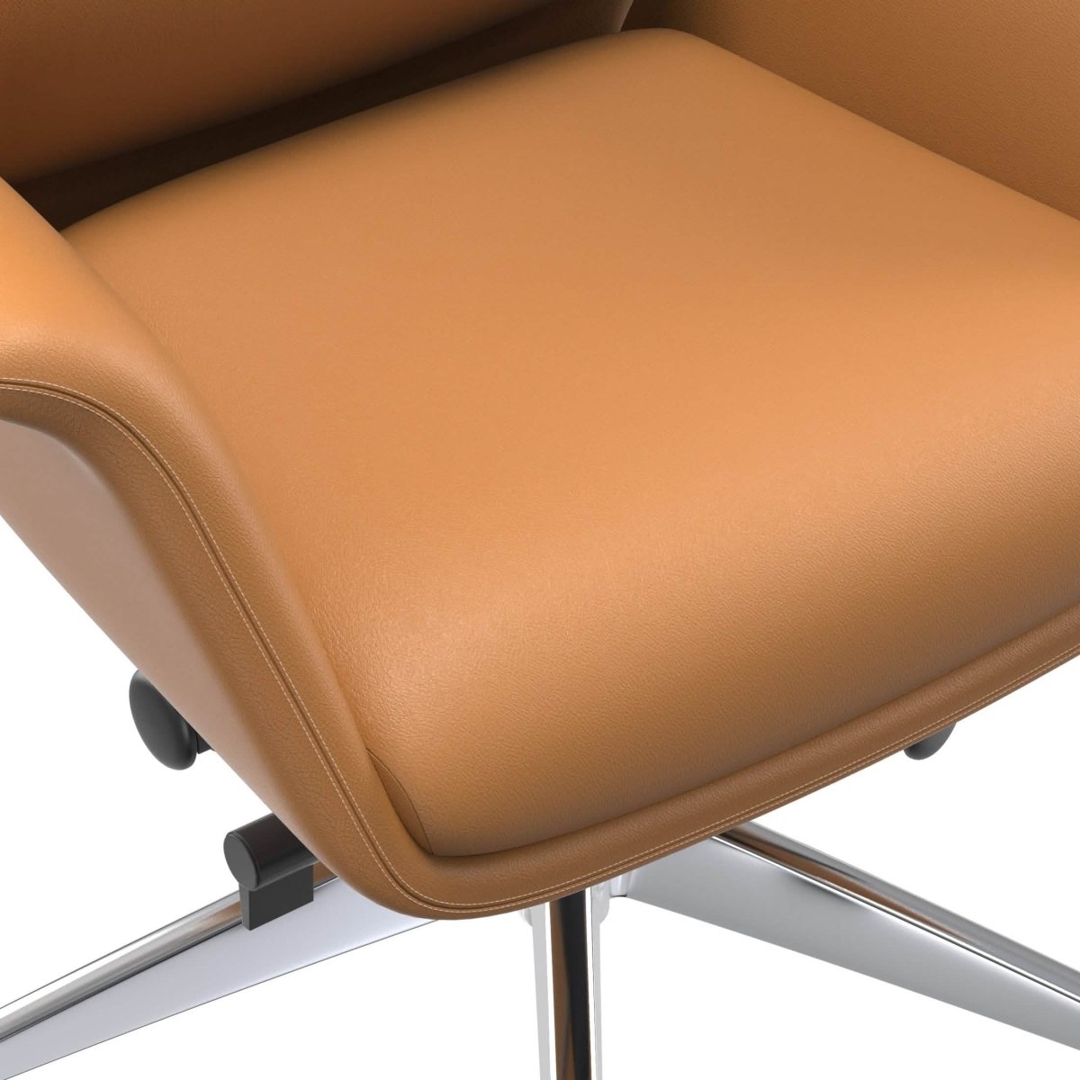 Summit Adjustable Height Leather Conference Office Chair with Swivel and Tilt Acorn Brown Office Chair Leisuremod