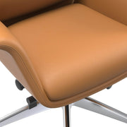 Summit Adjustable Height Leather Conference Office Chair with Swivel and Tilt Acorn Brown Office Chair Leisuremod