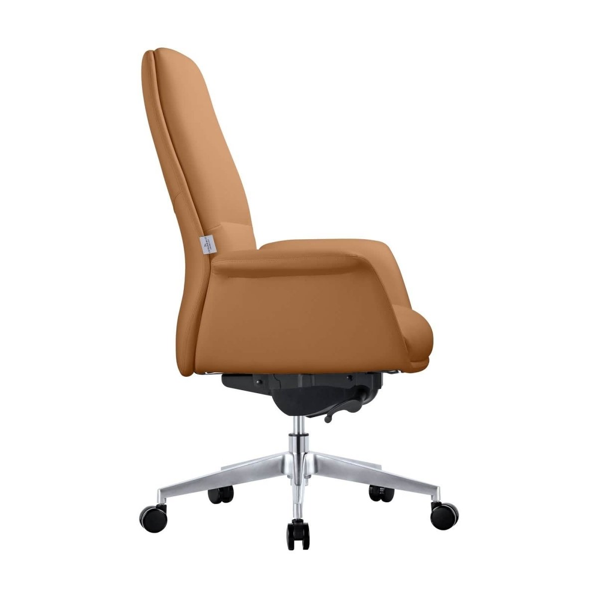Summit Adjustable Height Leather Conference Office Chair with Swivel and Tilt Acorn Brown Office Chair Leisuremod