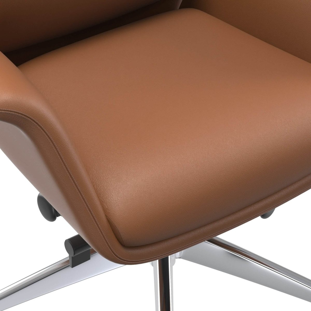Summit Adjustable Height Leather Conference Office Chair with Swivel and Tilt Dark Brown Office Chair Leisuremod