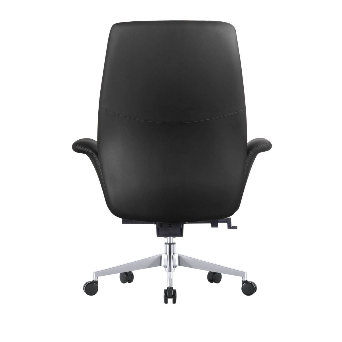 Summit Adjustable Height Leather Conference Office Chair with Swivel and Tilt Black Office Chair Leisuremod