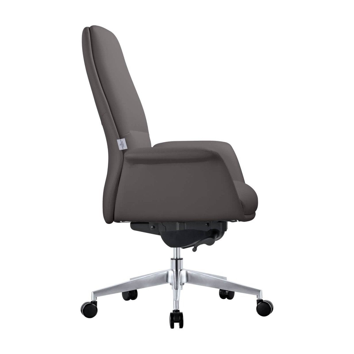 Summit Adjustable Height Leather Conference Office Chair with Swivel and Tilt Grey Office Chair Leisuremod