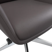 Summit High-Back Conference Office Chair with Aluminum Frame Grey Office Chair Leisuremod