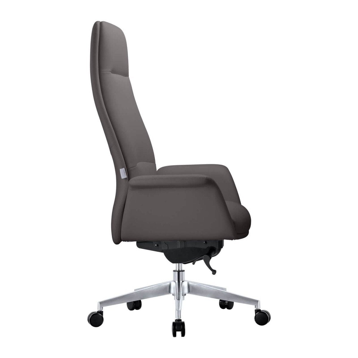 Summit High-Back Conference Office Chair with Aluminum Frame Grey Office Chair Leisuremod