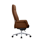 Summit High-Back Conference Office Chair with Aluminum Frame Dark Brown Office Chair Leisuremod