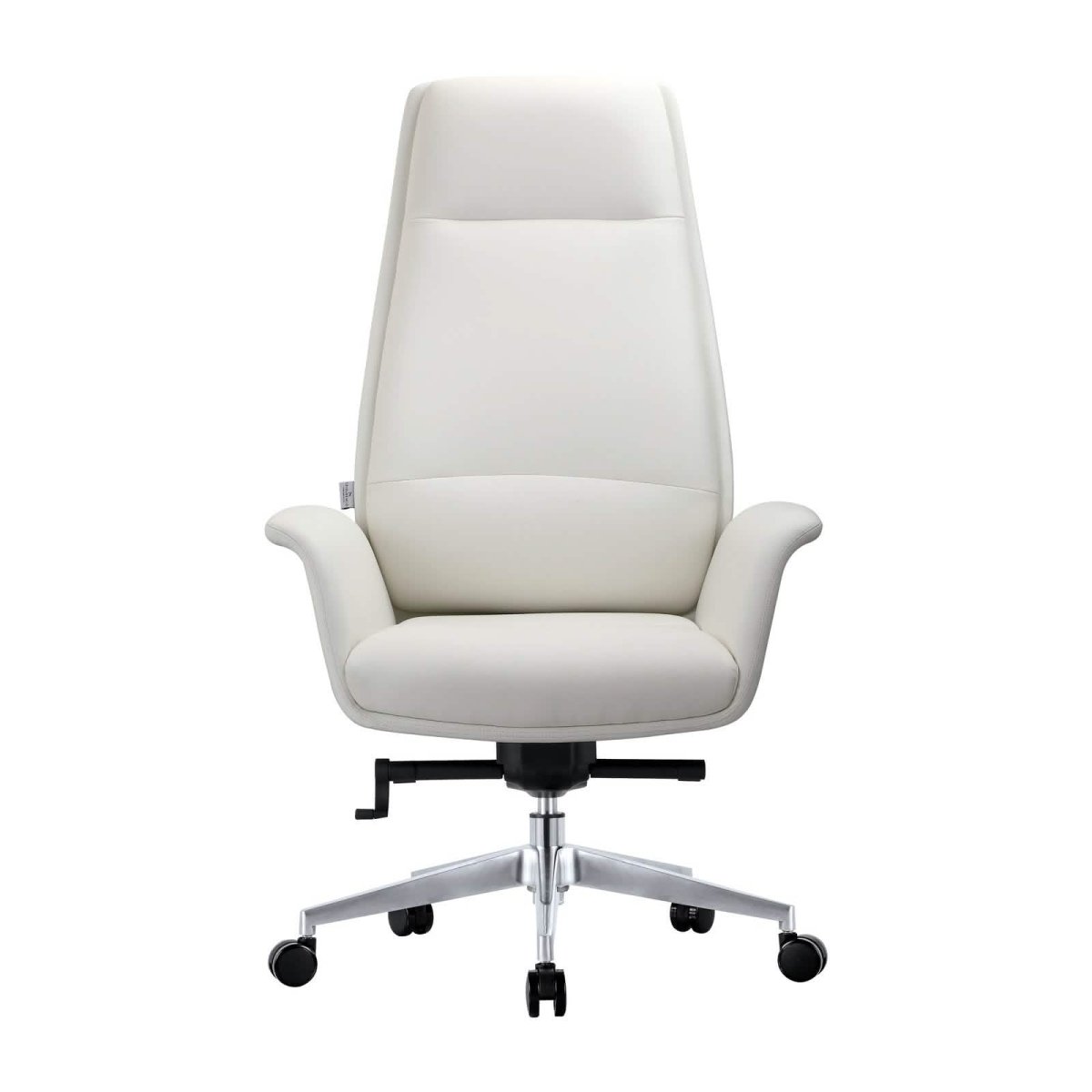 Summit High-Back Conference Office Chair with Aluminum Frame White Office Chair Leisuremod