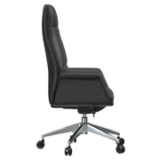 Summit High-Back Conference Office Chair with Aluminum Frame Black Office Chair Leisuremod