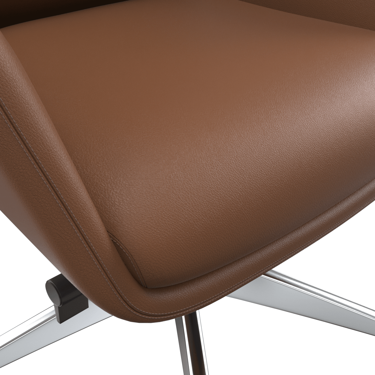 Summit High-Back Conference Office Chair with Aluminum Frame Dark Brown Office Chair Leisuremod