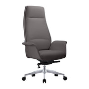 Summit High-Back Conference Office Chair with Aluminum Frame Grey Office Chair Leisuremod
