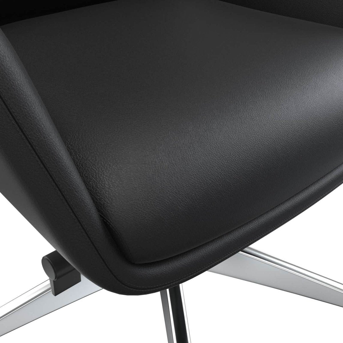 Summit High-Back Conference Office Chair with Aluminum Frame Black Office Chair Leisuremod