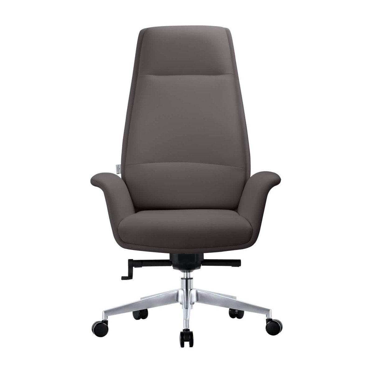 Summit High-Back Conference Office Chair with Aluminum Frame Grey Office Chair Leisuremod