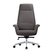 Summit High-Back Conference Office Chair with Aluminum Frame Grey Office Chair Leisuremod