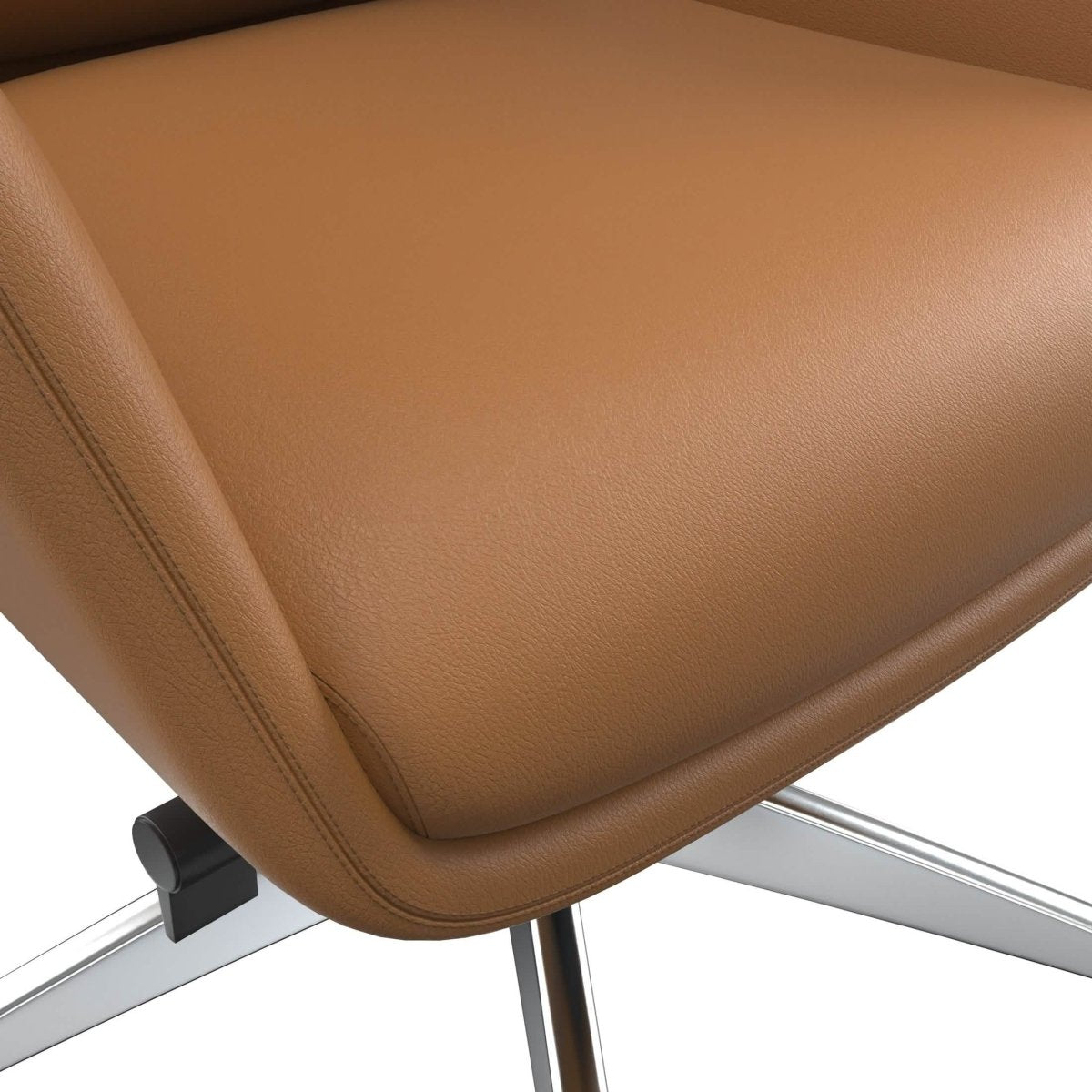 Summit High-Back Conference Office Chair with Aluminum Frame Acorn Brown Office Chair Leisuremod