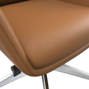 Summit High-Back Conference Office Chair with Aluminum Frame Acorn Brown Office Chair Leisuremod