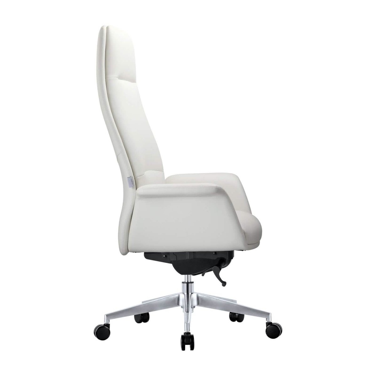 Summit High-Back Conference Office Chair with Aluminum Frame White Office Chair Leisuremod