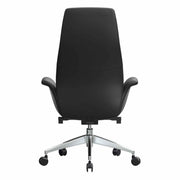 Summit High-Back Conference Office Chair with Aluminum Frame Black Office Chair Leisuremod