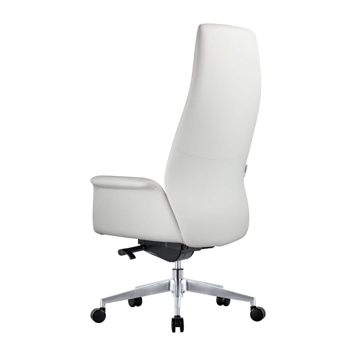 Summit High-Back Conference Office Chair with Aluminum Frame White Office Chair Leisuremod