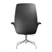 Summit Office Chair in Leather and Aluminum Frame with Adjustable Height and Swivel Black Office Chair Leisuremod