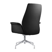 Summit Office Chair in Leather and Aluminum Frame with Adjustable Height and Swivel Black Office Chair Leisuremod