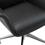 Summit Office Chair in Leather and Aluminum Frame with Adjustable Height and Swivel Black Office Chair Leisuremod