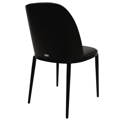Tule Dining Side Chair with Upholstered Seat and Powder-Coated Steel Frame Set of 2 - Elax Furniture