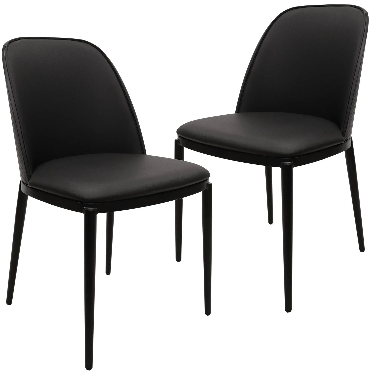 Tule Dining Side Chair with Upholstered Seat and Powder-Coated Steel Frame Set of 2 - Elax Furniture