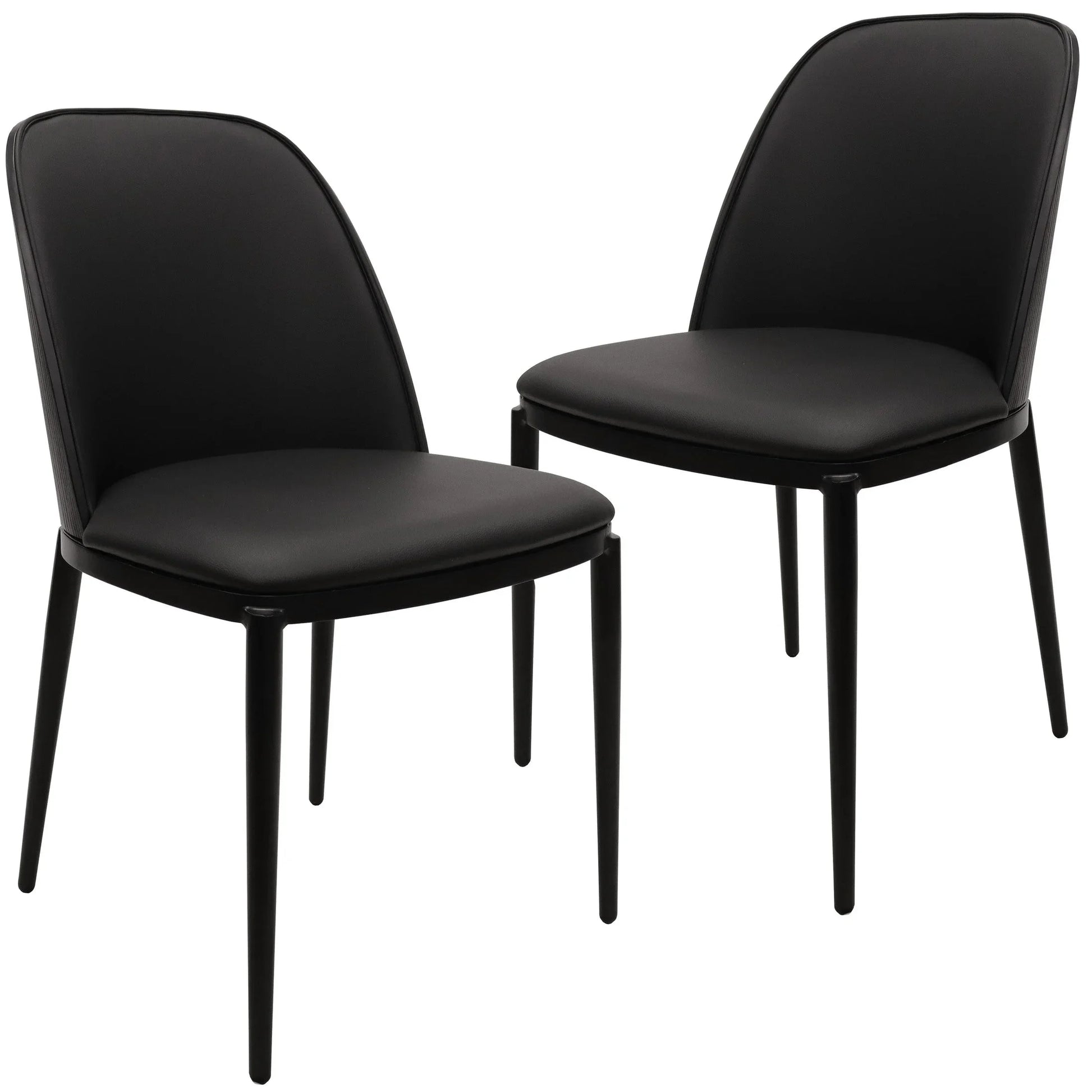 Tule Dining Side Chair with Upholstered Seat and Powder-Coated Steel Frame Set of 2 - Elax Furniture