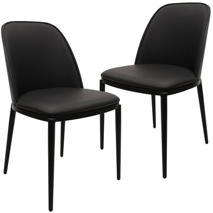 Tule Dining Side Chair with Upholstered Seat and Powder-Coated Steel Frame Set of 2 - Elax Furniture
