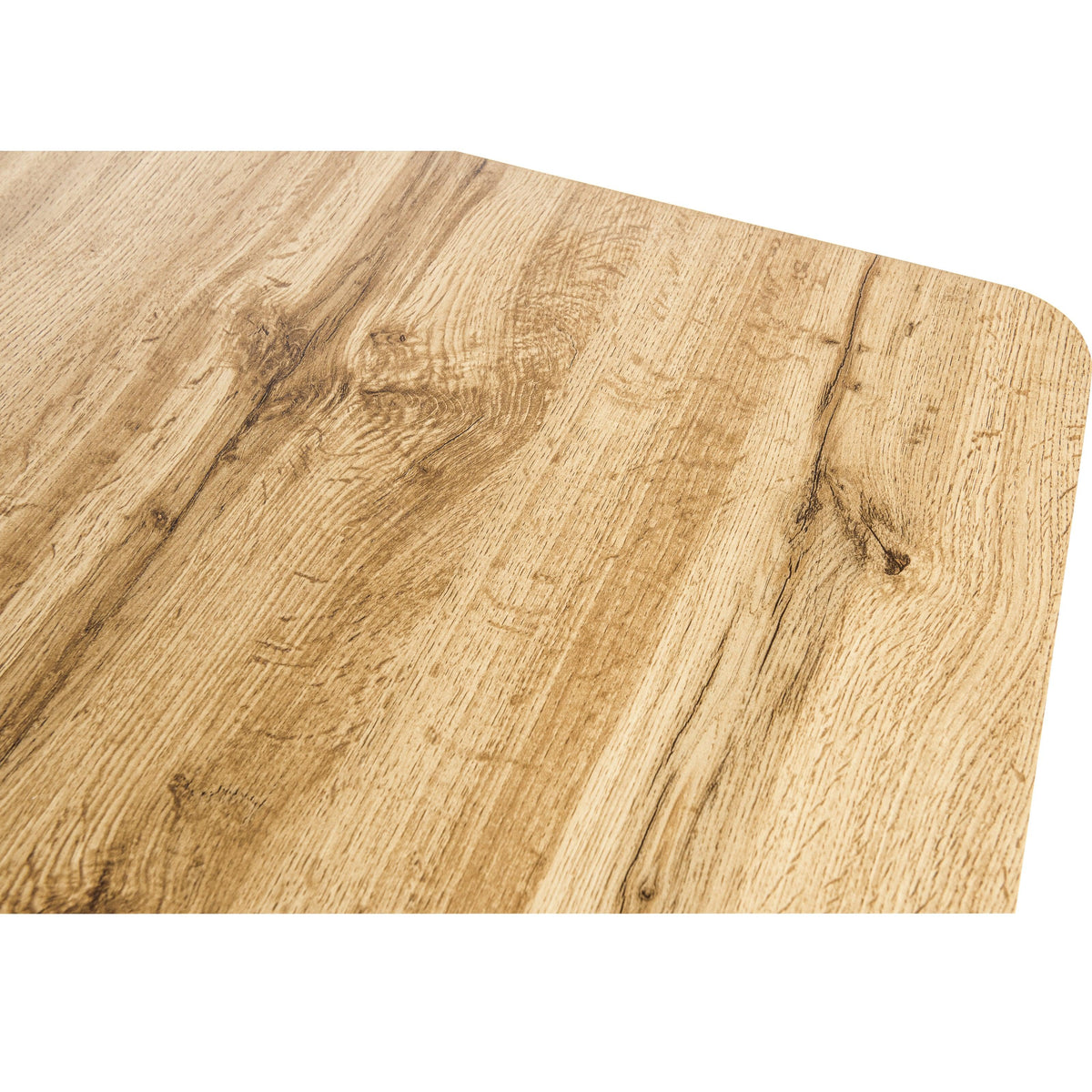 Ravenna 6-Piece Dining Set with 63" Rectangular Dining Table in Natural Wood MDF and 5 Leather/Fabric/Suede Fabric Dining Chairs - Elax Furniture
