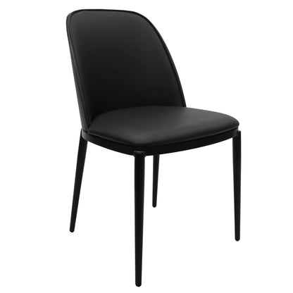 Voren 7-Piece Dining Set with 55" Rectangular Dining Table in Black Glass Top and 6 Leather/Velvet/Suede Fabric Dining Chairs - Elax Furniture