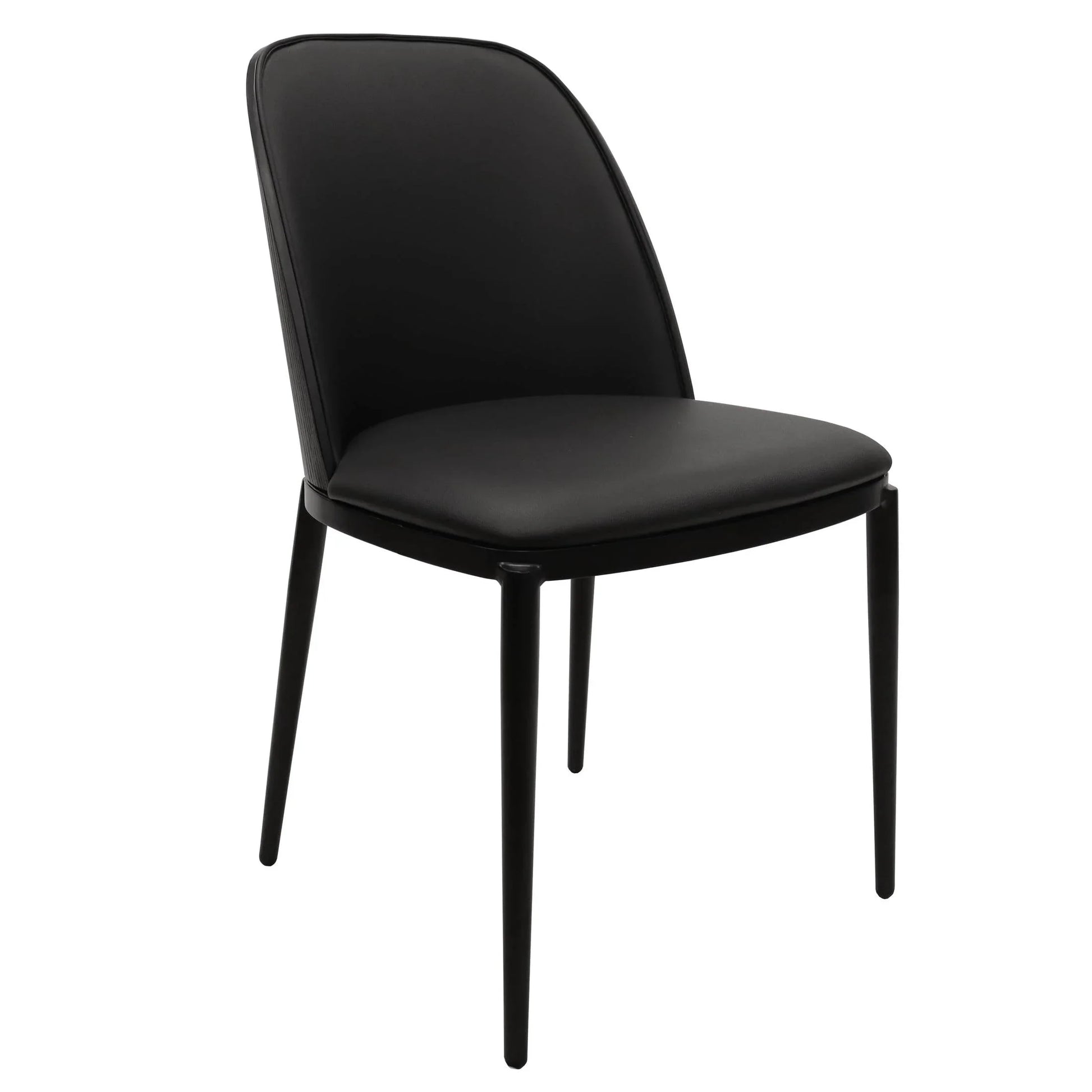 Tule Dining Side Chair with Upholstered Seat and Powder-Coated Steel Frame - Elax Furniture