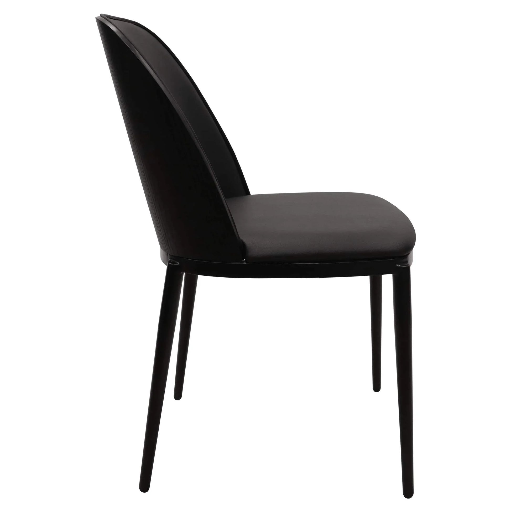 Tule Dining Side Chair with Upholstered Seat and Powder-Coated Steel Frame - Elax Furniture