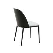 Voren 7-Piece Dining Set with 55" Rectangular Dining Table in Black Glass Top and 6 Leather/Velvet/Suede Fabric Dining Chairs - Elax Furniture