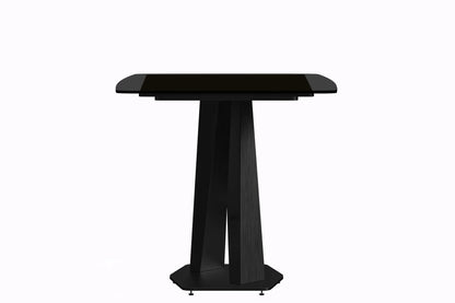 Voren 7-Piece Dining Set with 55" Rectangular Dining Table in Black Glass Top and 6 Leather/Velvet/Suede Fabric Dining Chairs - Elax Furniture