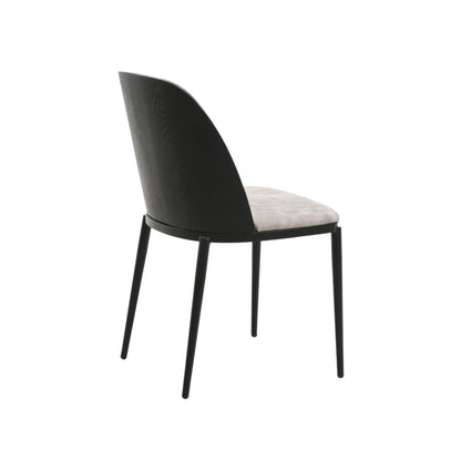 Voren 7-Piece Dining Set with 55" Rectangular Dining Table in Black Glass Top and 6 Leather/Velvet/Suede Fabric Dining Chairs - Elax Furniture