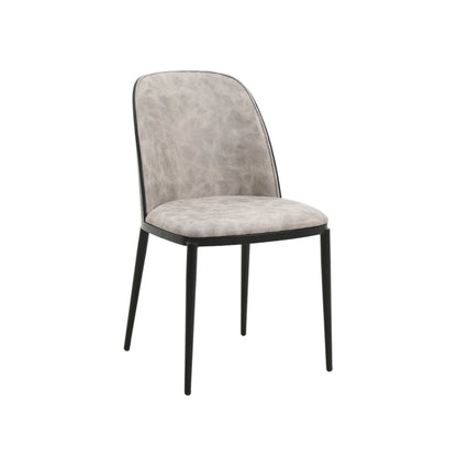 Voren 7-Piece Dining Set with 55" Rectangular Dining Table in Deep Grey Sintered Stone Top and 6 Leather/Velvet/Suede Fabric Dining Chairs - Elax Furniture