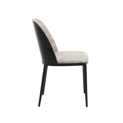 Voren 7-Piece Dining Set with 55" Rectangular Dining Table in Deep Grey Sintered Stone Top and 6 Leather/Velvet/Suede Fabric Dining Chairs - Elax Furniture