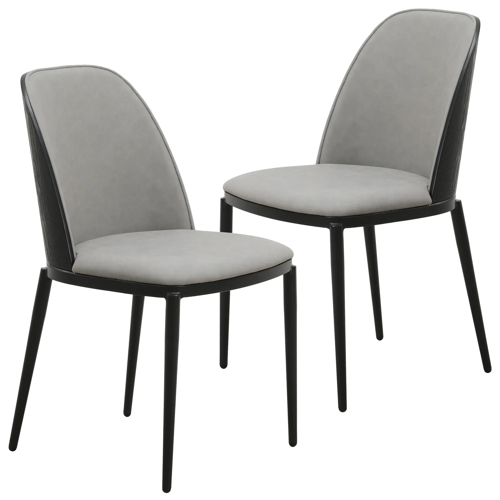 Tule Dining Side Chair with Upholstered Seat and Powder-Coated Steel Frame Set of 2 - Elax Furniture