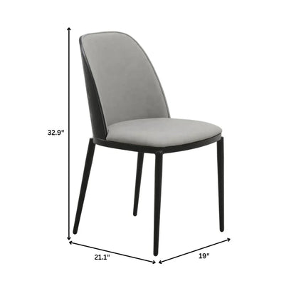 Voren 7-Piece Dining Set with 55" Rectangular Dining Table in Black Glass Top and 6 Leather/Velvet/Suede Fabric Dining Chairs - Elax Furniture