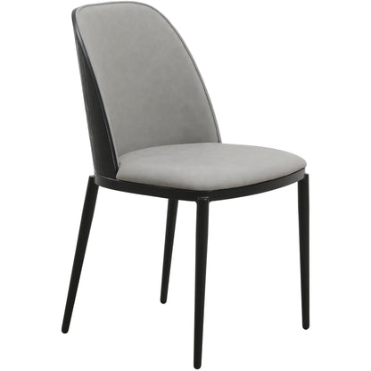 Voren 7-Piece Dining Set with 55" Rectangular Dining Table in Black Glass Top and 6 Leather/Velvet/Suede Fabric Dining Chairs - Elax Furniture