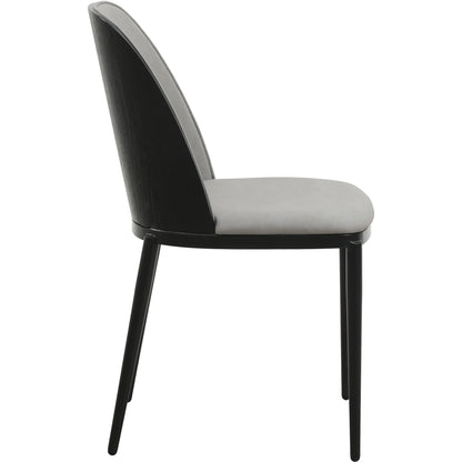 Voren 7-Piece Dining Set with 55" Rectangular Dining Table in Black Glass Top and 6 Leather/Velvet/Suede Fabric Dining Chairs - Elax Furniture